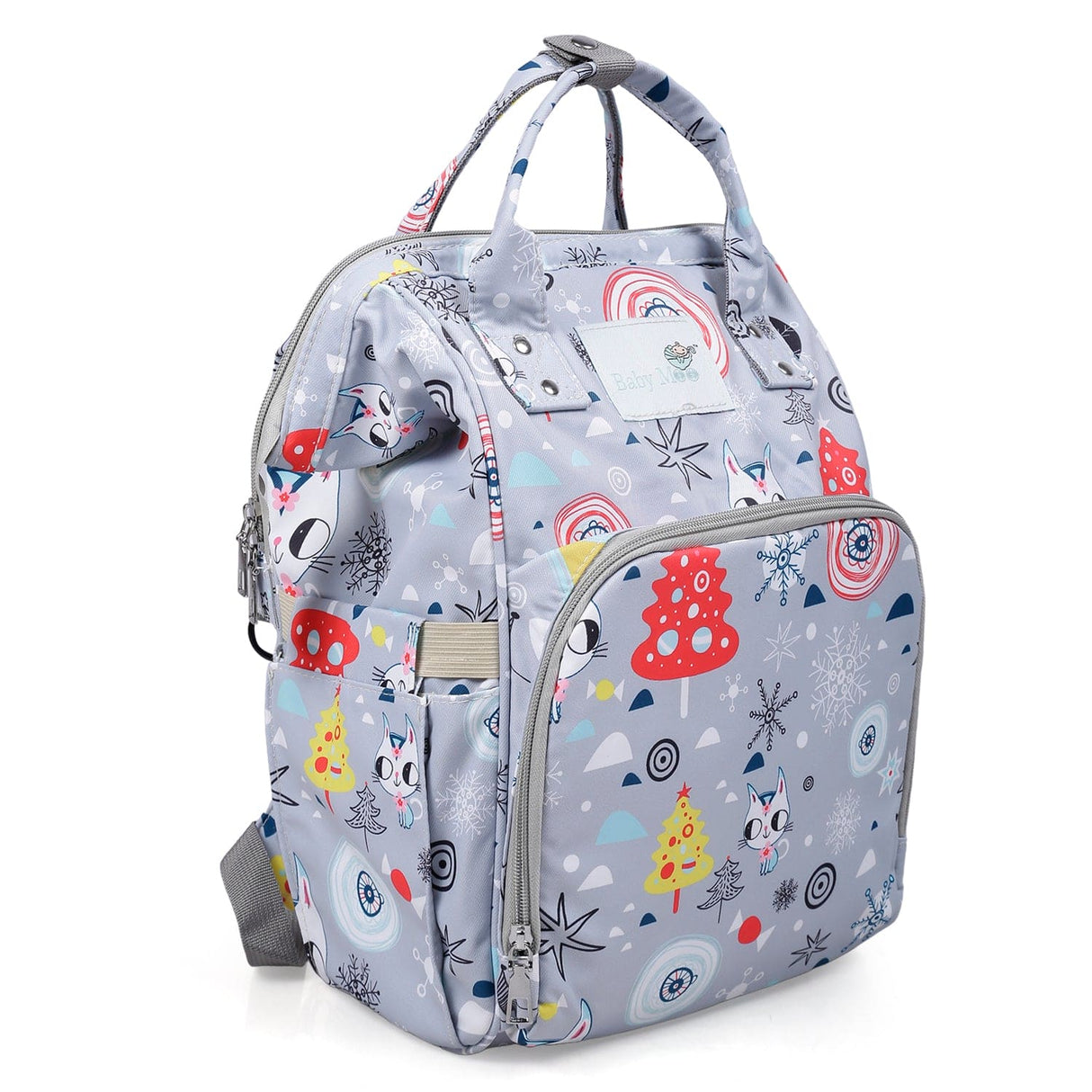 Baby Moo Diaper Bag Maternity Backpack Winter Wonderland Grey