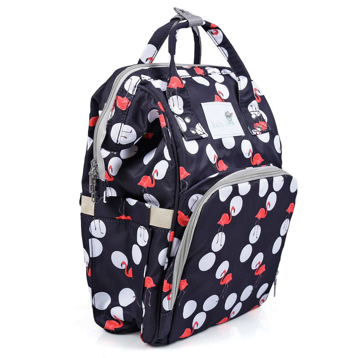 Baby Moo Diaper Bag Maternity Backpack Flamingo Black