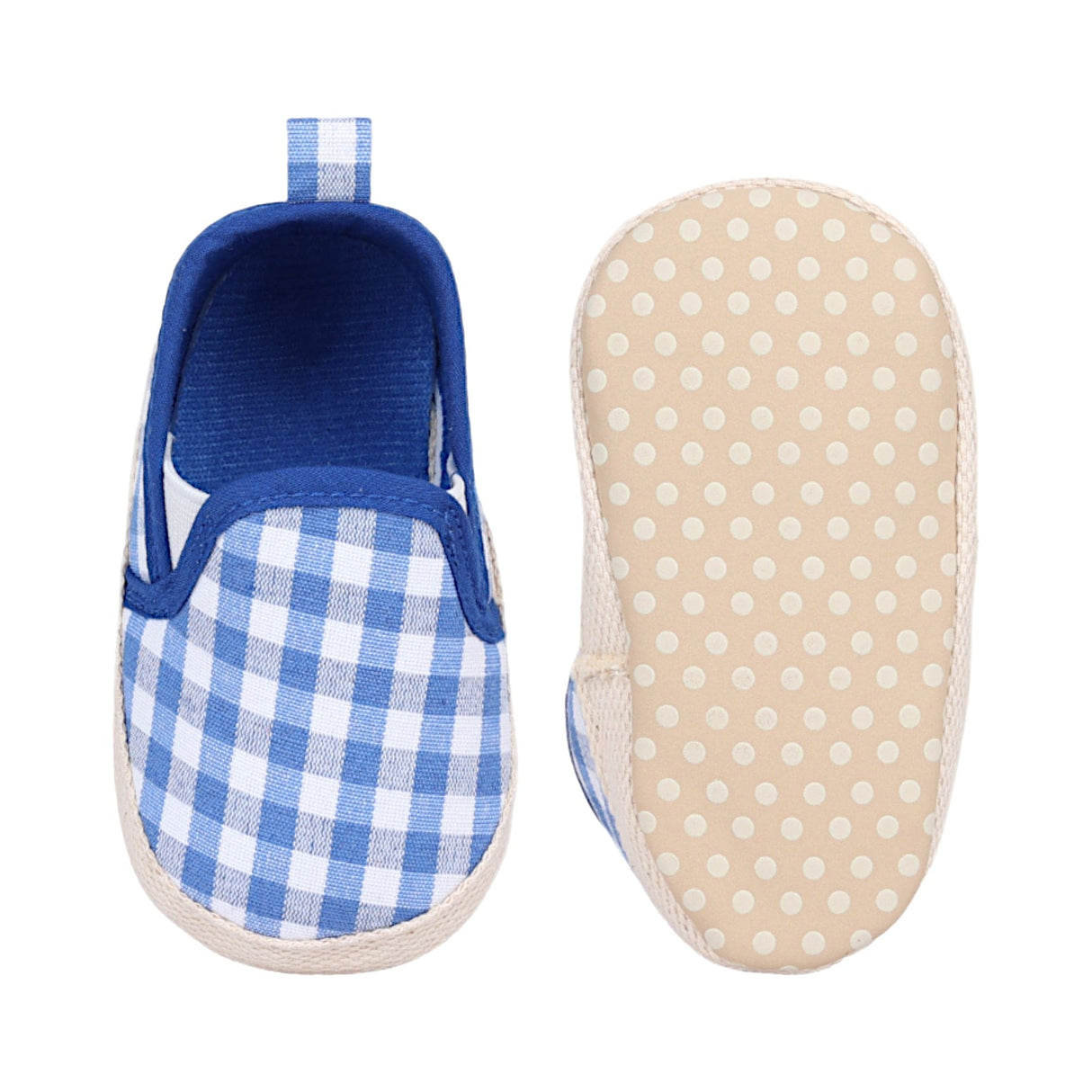 Baby Moo Classic Checkerboard Comfortable Slipon Anti Skid Canvas Sneakers Blue