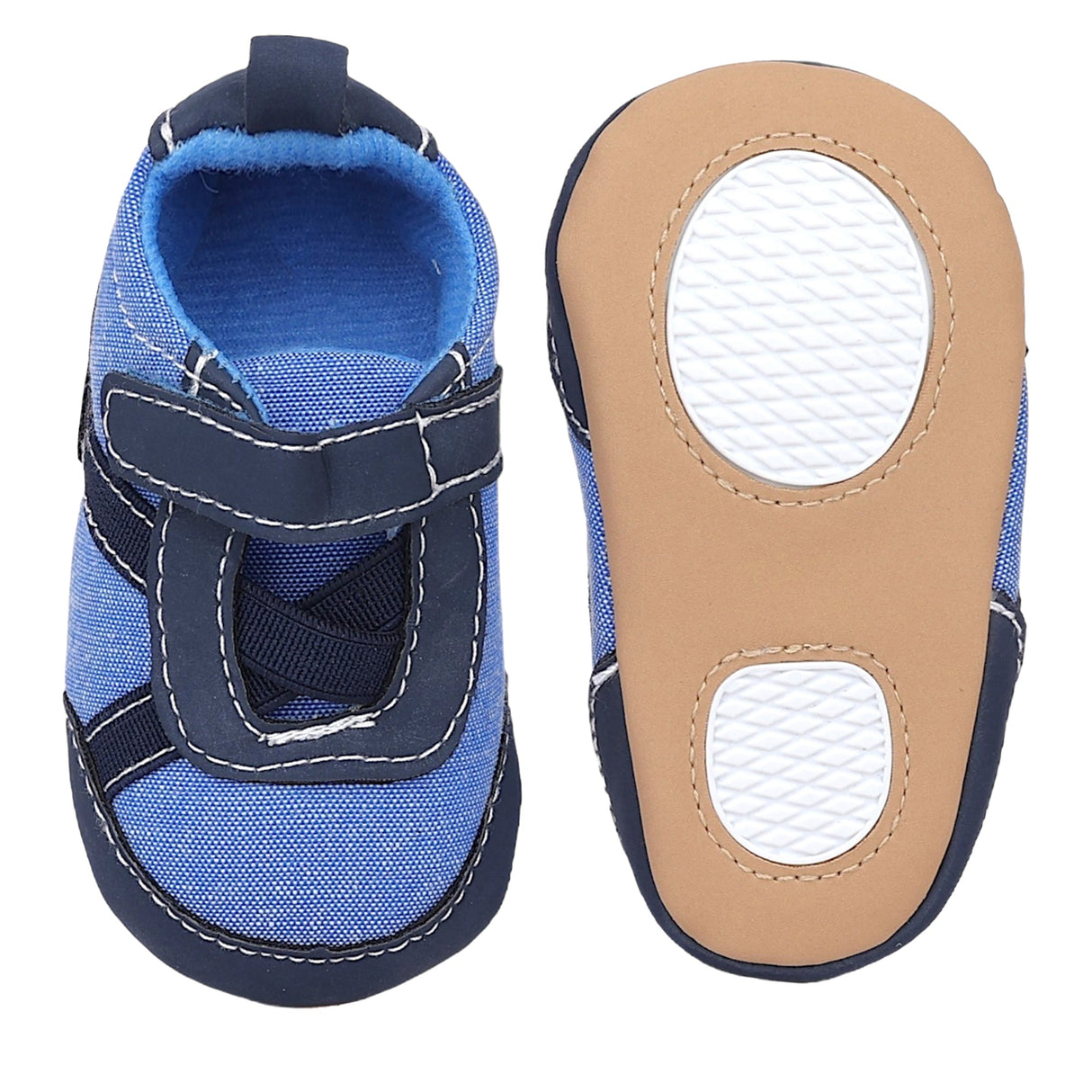 Baby Moo Stylish Velcro Straps Anti Skid Sneakers Blue