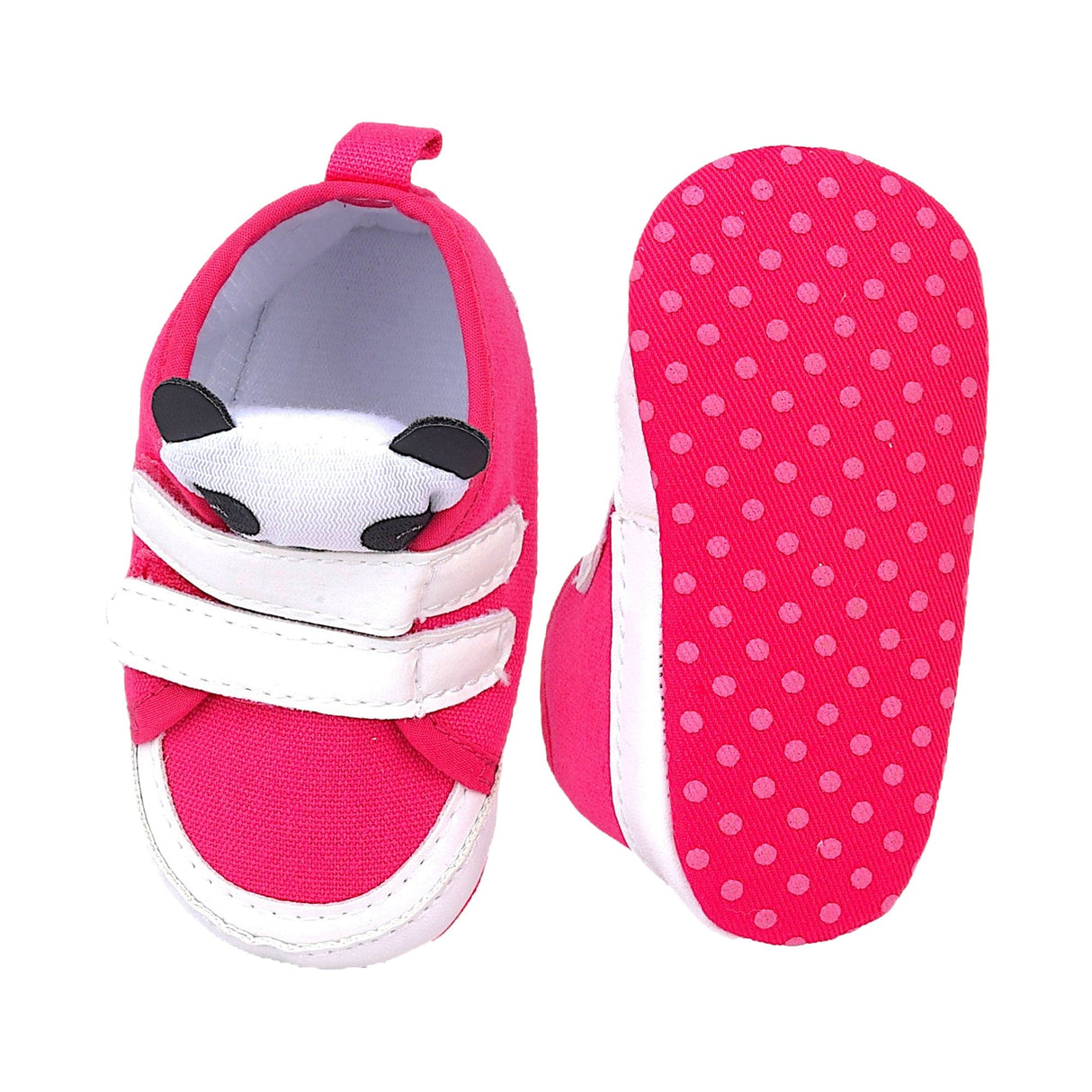 Baby Moo Cute Panda Velcro Anti Skid Canvas Sneakers Pink