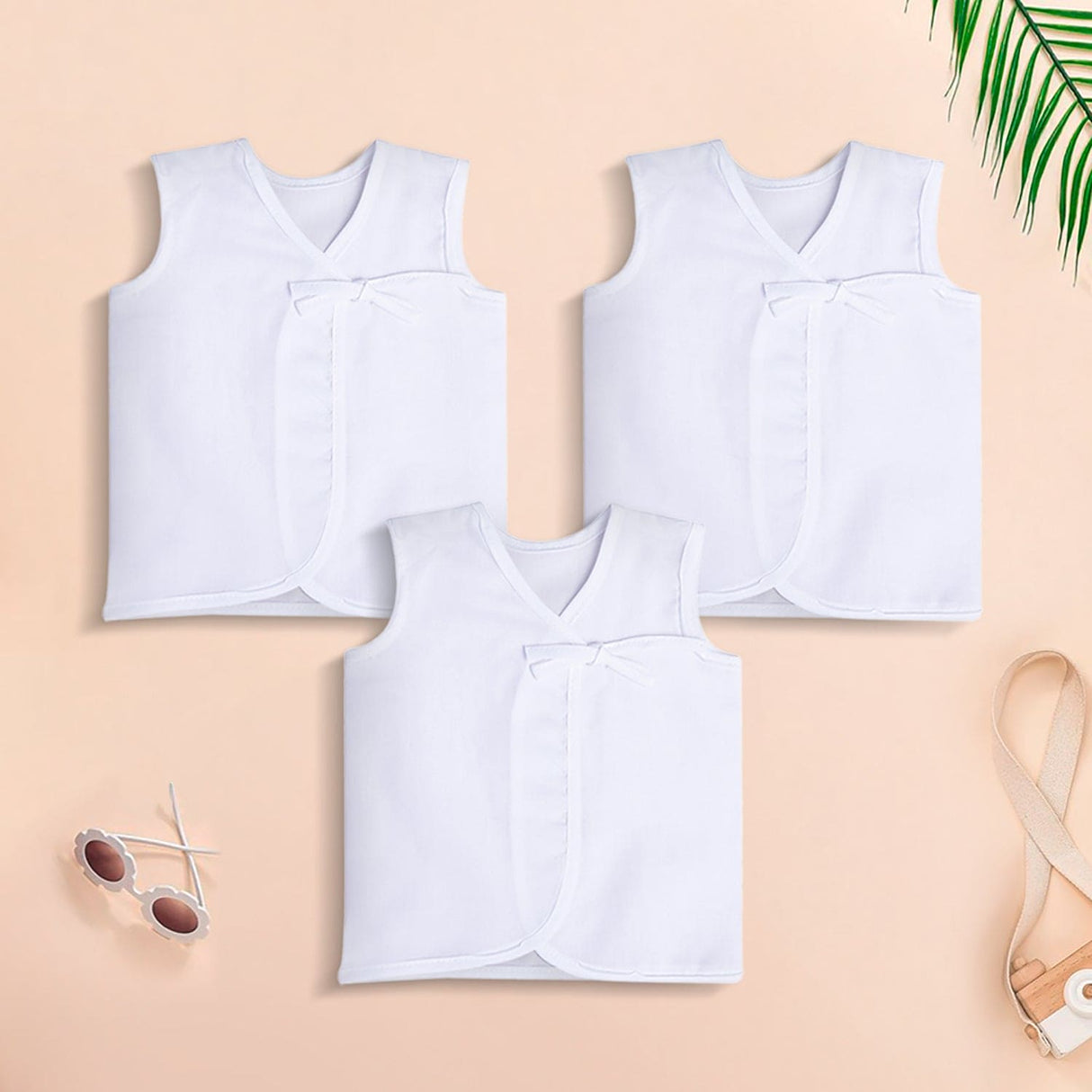 Baby Moo Pure White 3 Pk Cotton Jhabla