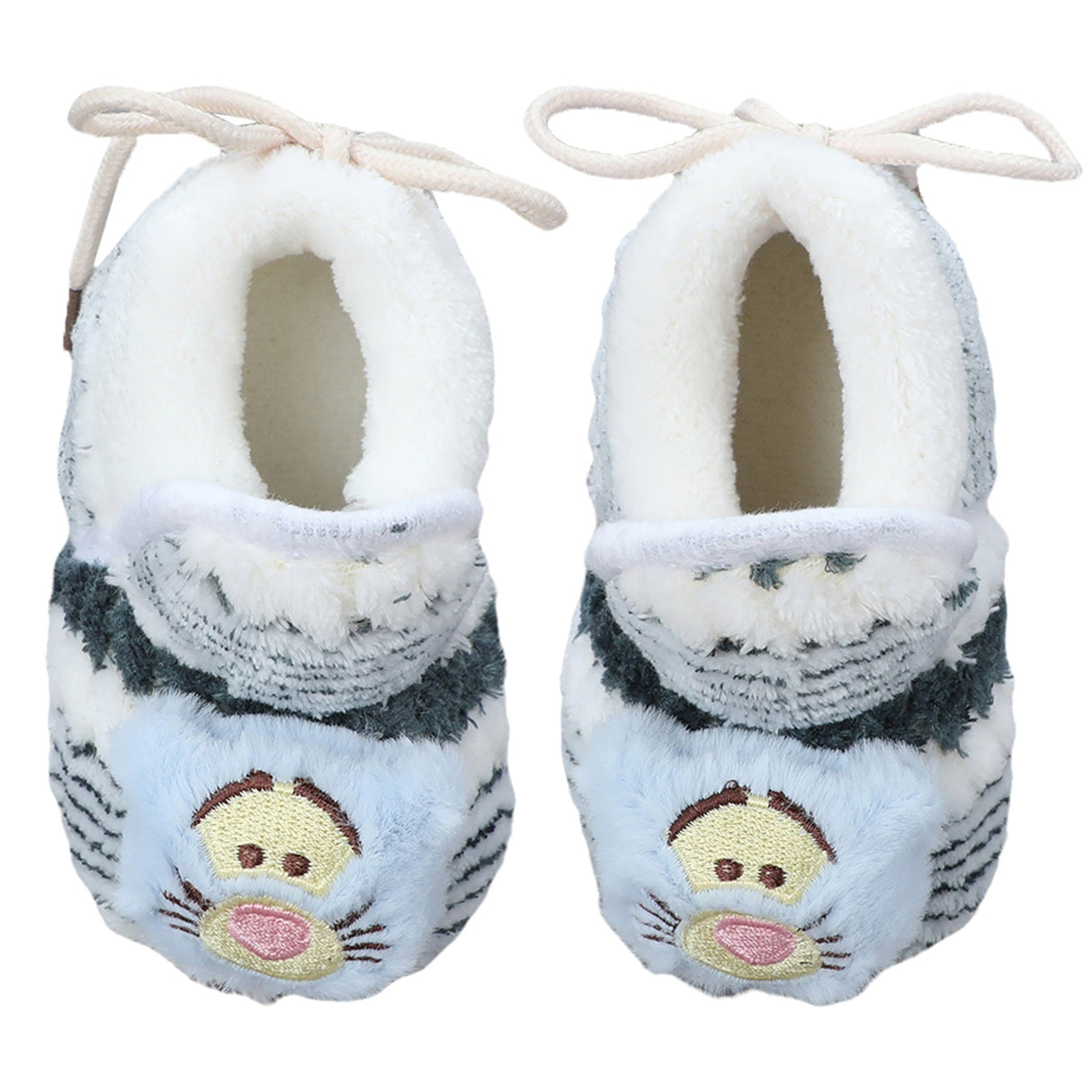 Baby Moo 3D Cub Striped Soft Slip-On Anti-Skid Plush Warm Booties