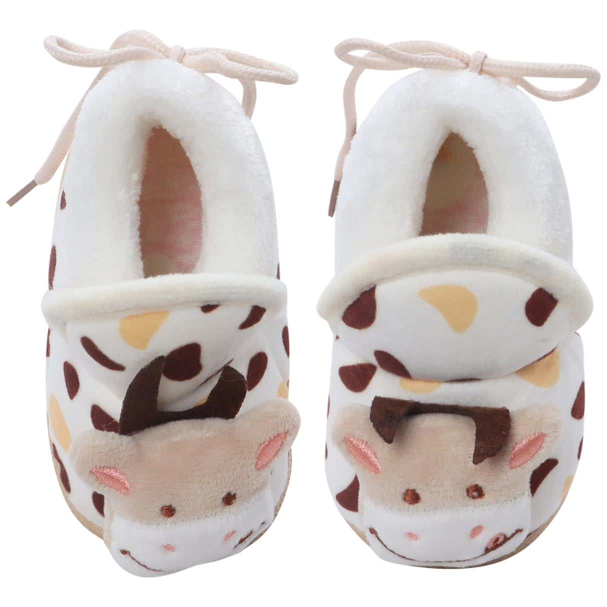 Baby Moo 3D Cow Abstract Spots Soft Slip-On Anti-Skid Plush Warm Booties
