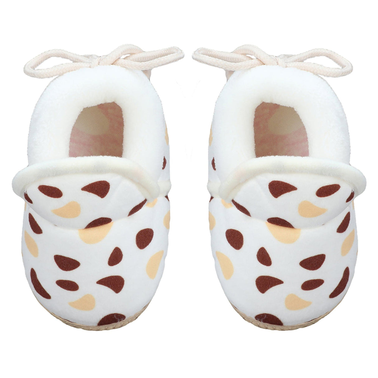 Baby Moo Abstract Spots Soft Slip-On Anti-Skid Plush Warm Booties