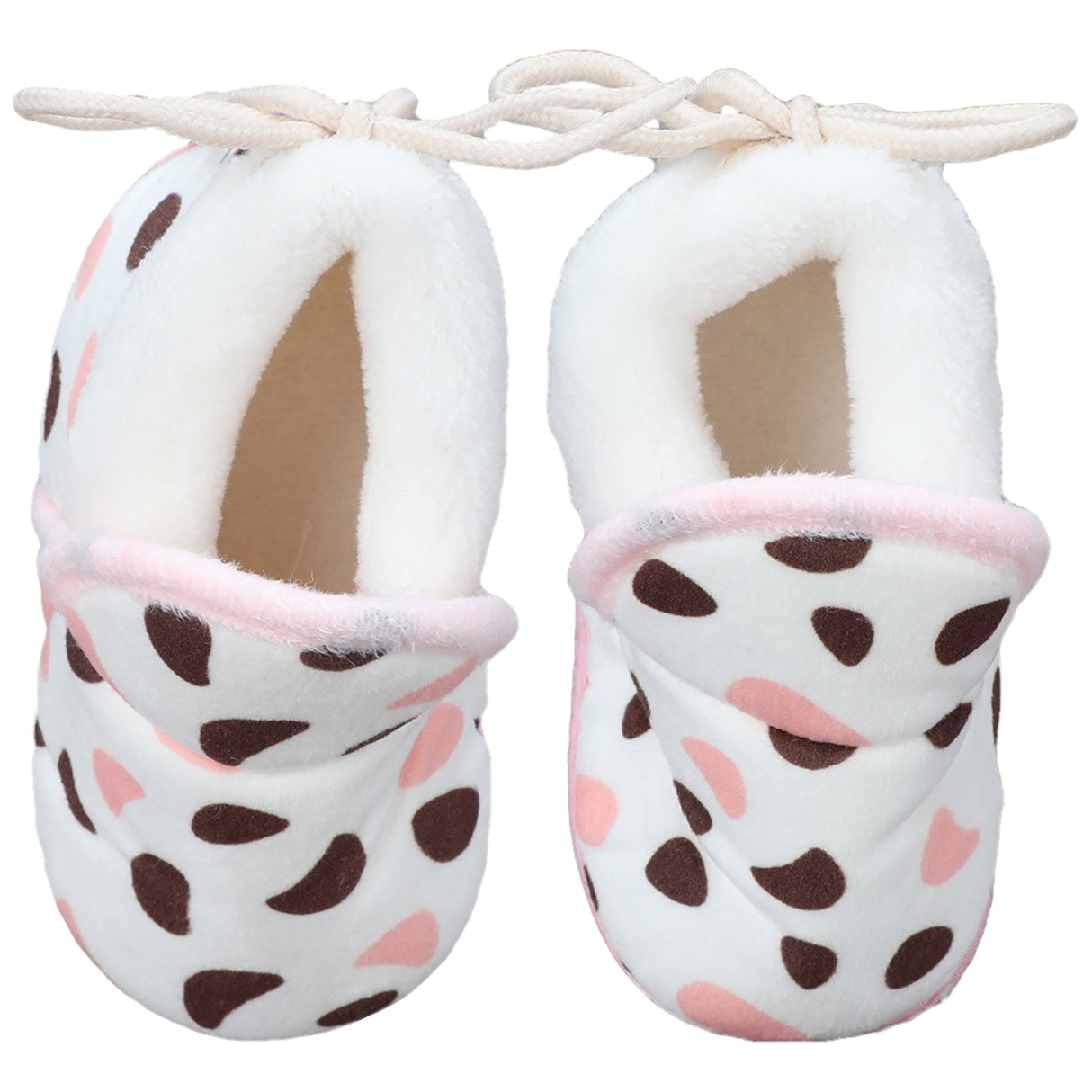 Baby Moo Abstract Spots Soft Slip-On Anti-Skid Plush Warm Booties