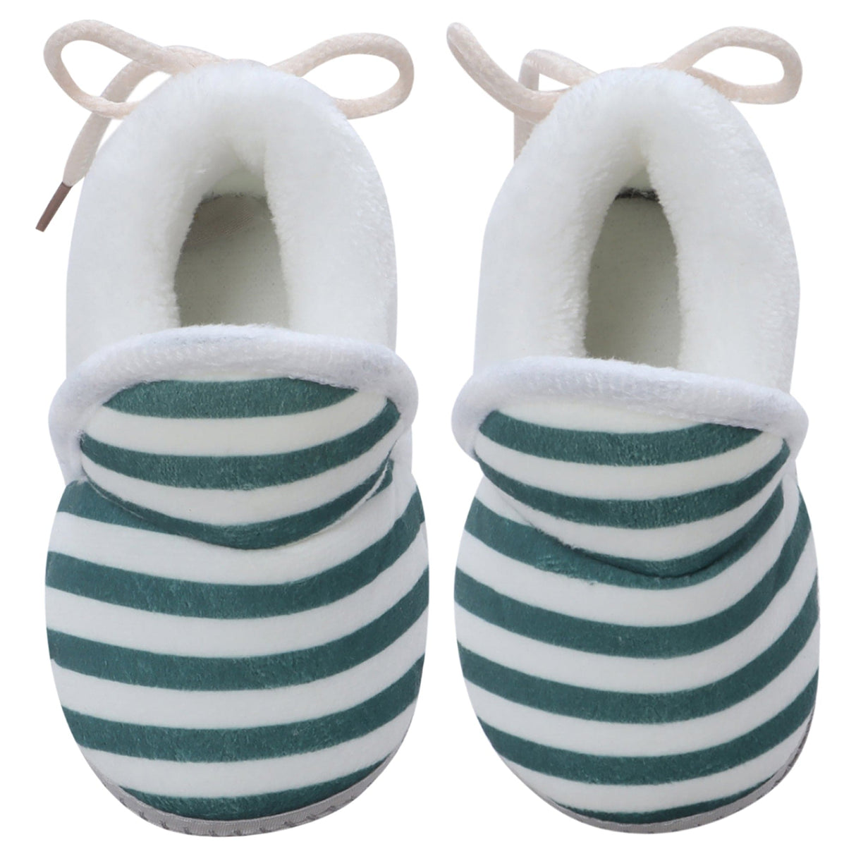 Baby Moo Striped Soft Slip-On Anti-Skid Plush Warm Booties