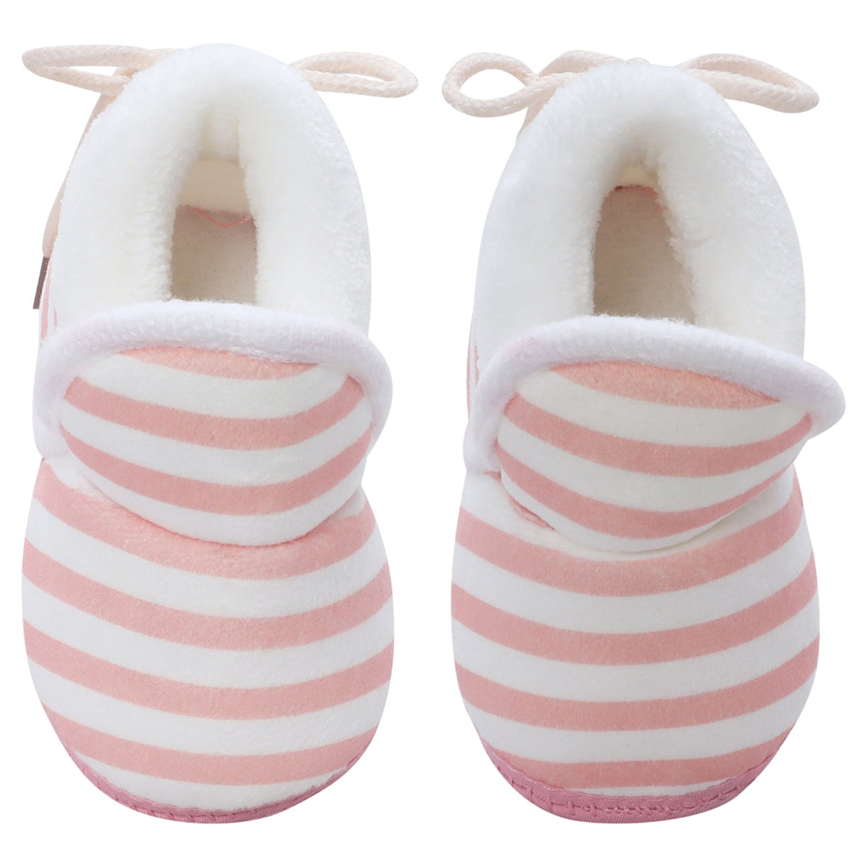 Baby Moo Striped Soft Slip-On Anti-Skid Plush Warm Booties