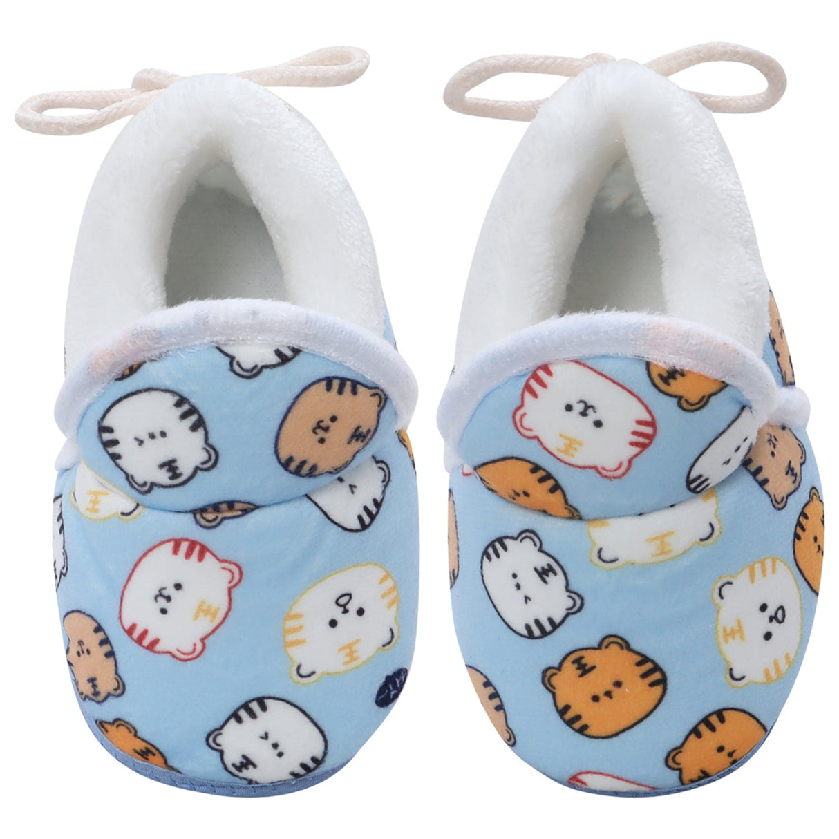 Baby Moo Kitty Face Printed Soft Slip-On Anti-Skid Plush Warm Booties