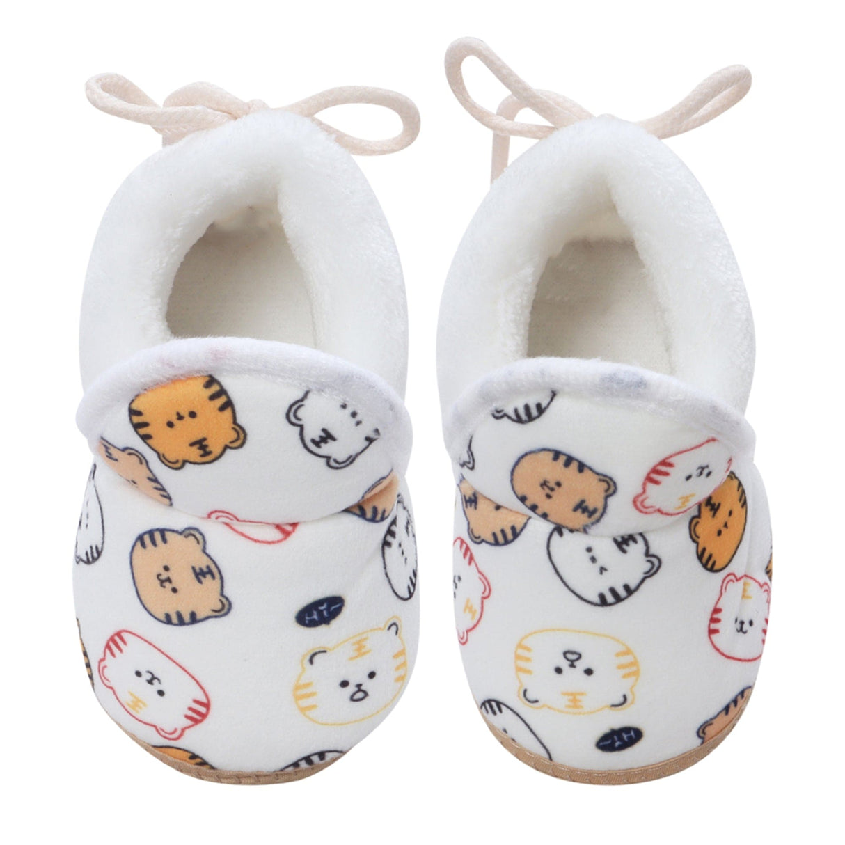 Baby Moo Kitty Face Printed Soft Slip-On Anti-Skid Plush Warm Booties