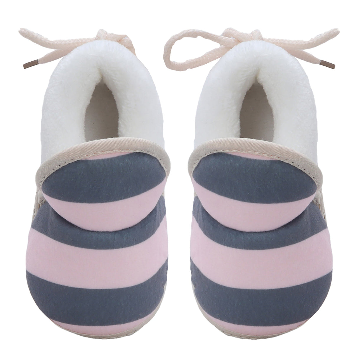 Baby Moo Broad Stripes Soft Slip-On Anti-Skid Plush Warm Booties