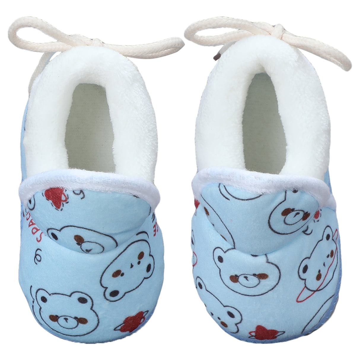 Baby Moo Panda Face Printed Soft Slip-On Anti-Skid Plush Warm Booties