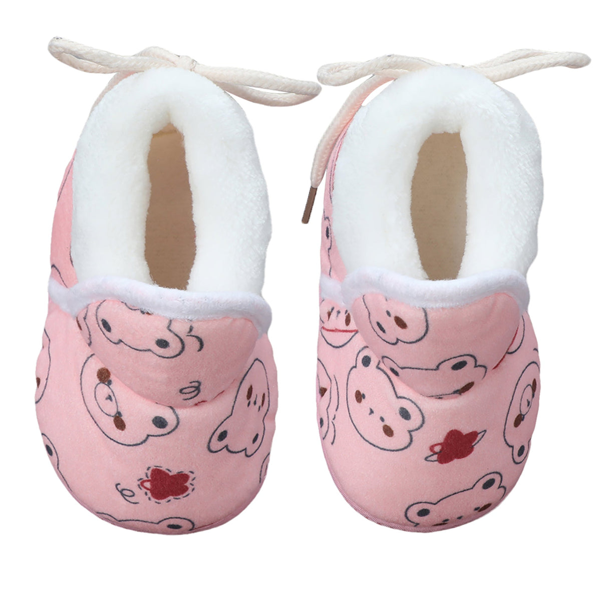 Baby Moo Panda Face Printed Soft Slip-On Anti-Skid Plush Warm Booties
