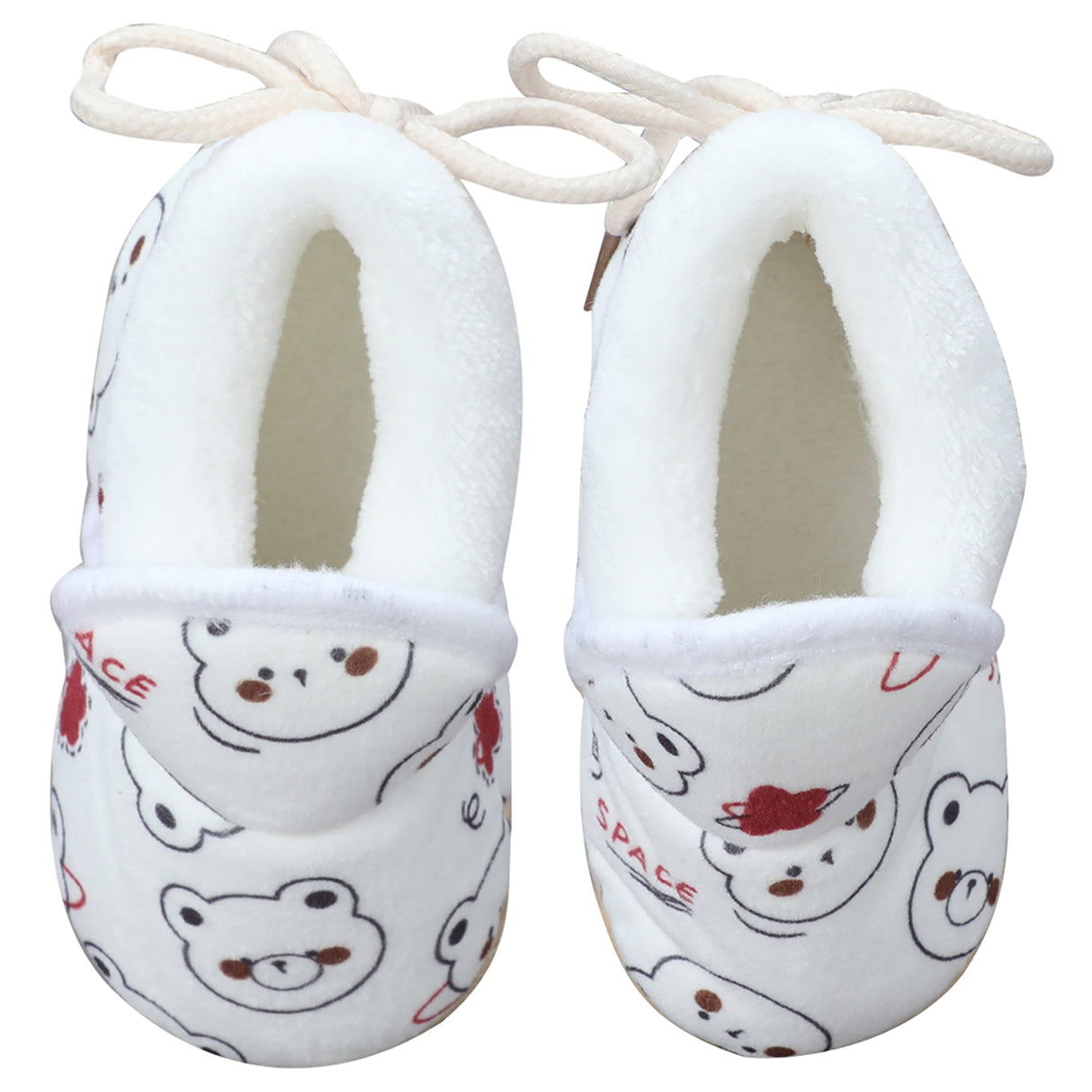 Baby Moo Panda Face Printed Soft Slip-On Anti-Skid Plush Warm Booties