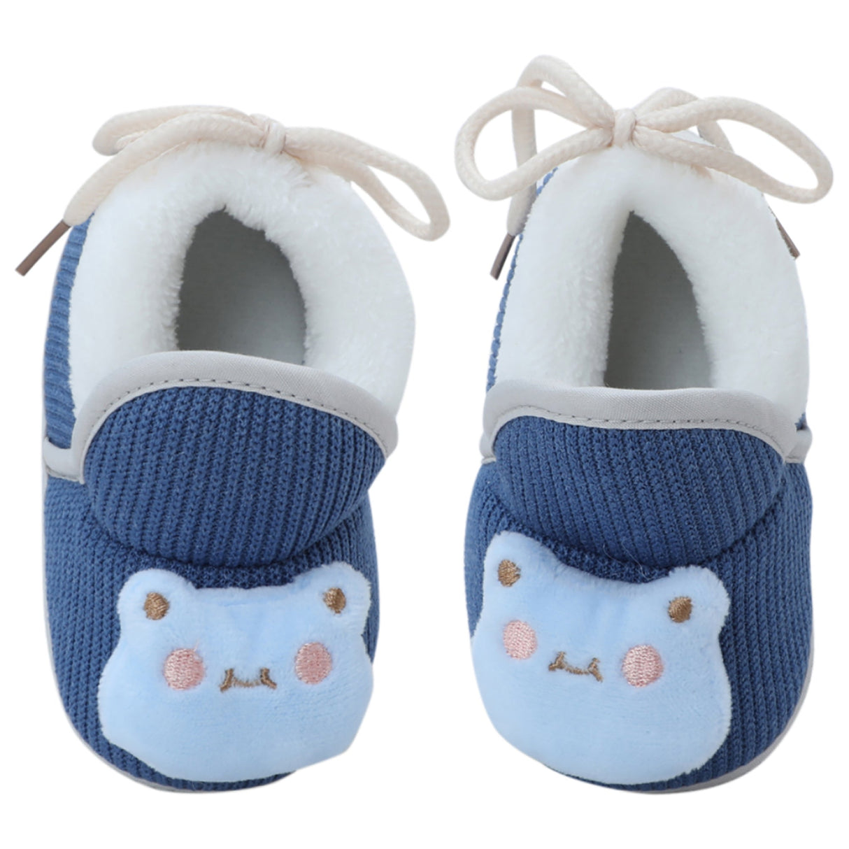 Baby Moo 3D Kitty Ribbed Soft Slip-On Anti-Skid Plush Warm Booties