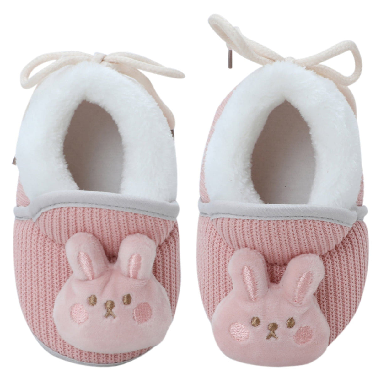 Baby Moo 3D Kitty Ribbed Soft Slip-On Anti-Skid Plush Warm Booties
