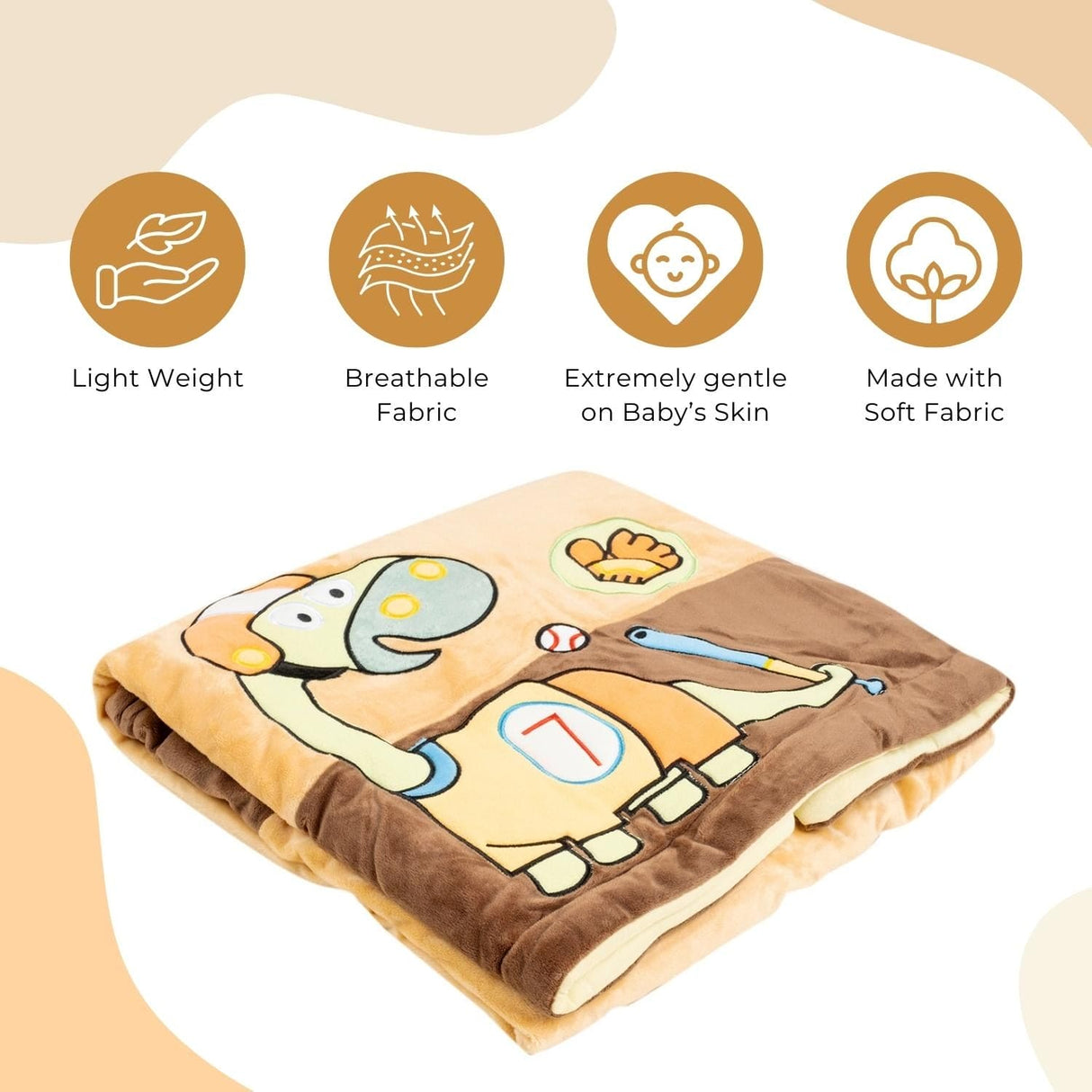 Baby Moo Plush Cotton All Season Nursery Blanket