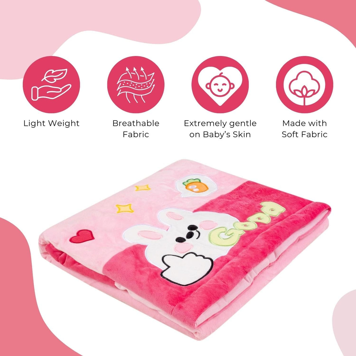 Baby Moo Plush Cotton All Season Nursery Blanket