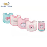 Luvable Friends Colourful Pack Of 4 Cotton Bibs