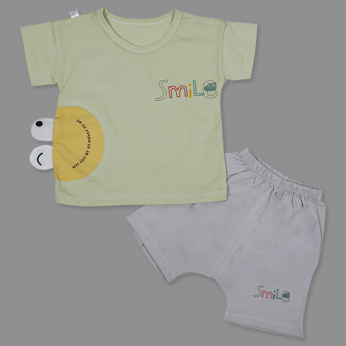 Smile Infant Half Sleeve Top And Bottom Baba Suit