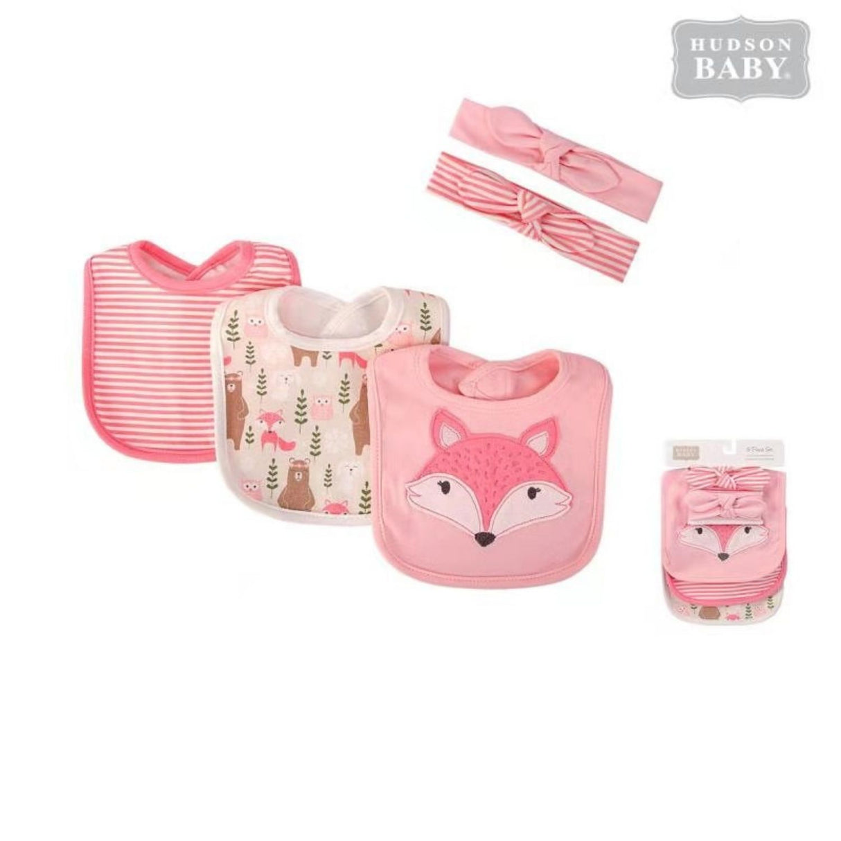 Hudson Baby Adorable Premium Bibs And Hairband Set