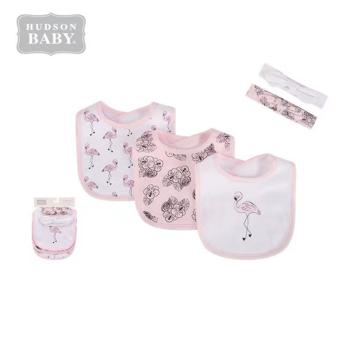 Hudson Baby Adorable Premium Bibs And Hairband Set