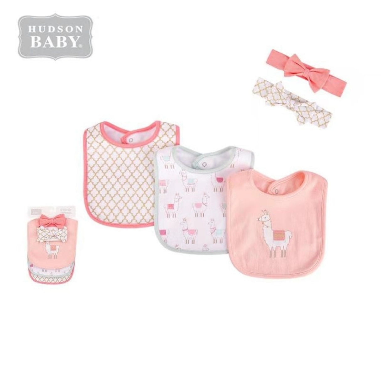 Hudson Baby Stylish Premium Bibs And Hairband Set