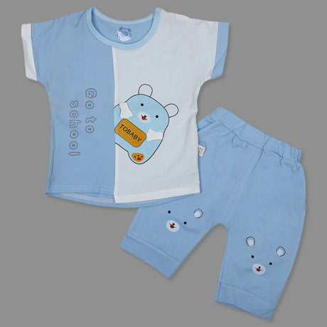 Animal Tale Infant Half Sleeve Top And Bottom Baba Suit