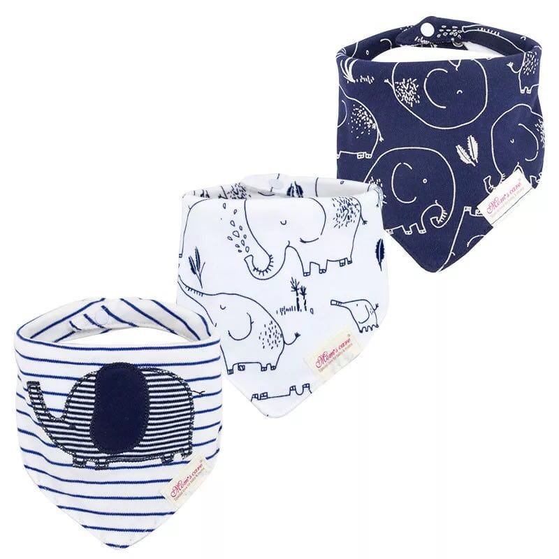 Mom's Care Soft Washable And Reusable Pack Of 3 Cotton Bibs