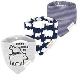 Mom's Care Soft Washable And Reusable Pack Of 3 Cotton Bibs