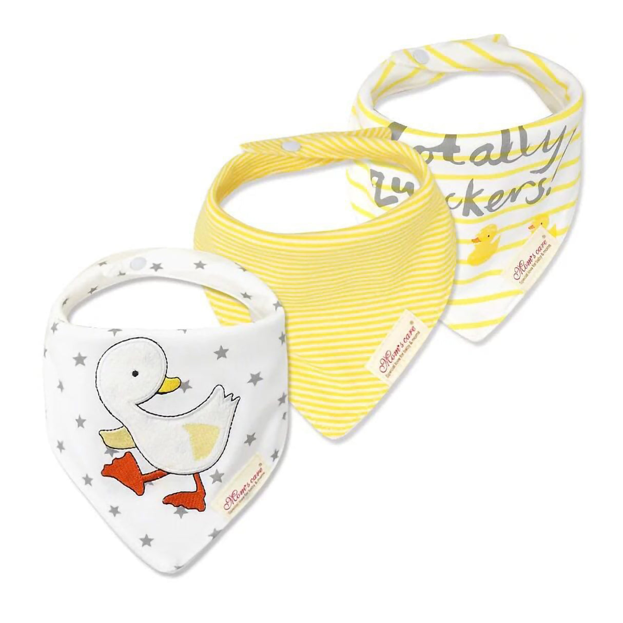 Mom's Care Soft Washable And Reusable Pack Of 3 Cotton Bibs
