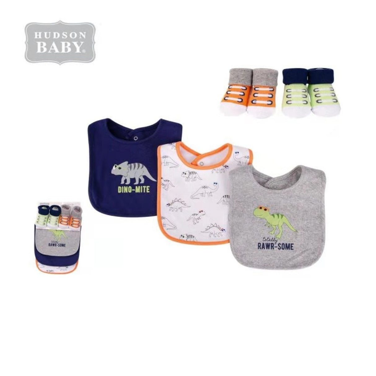 Hudson Baby Charming Premium Quality Bibs And Socks Set