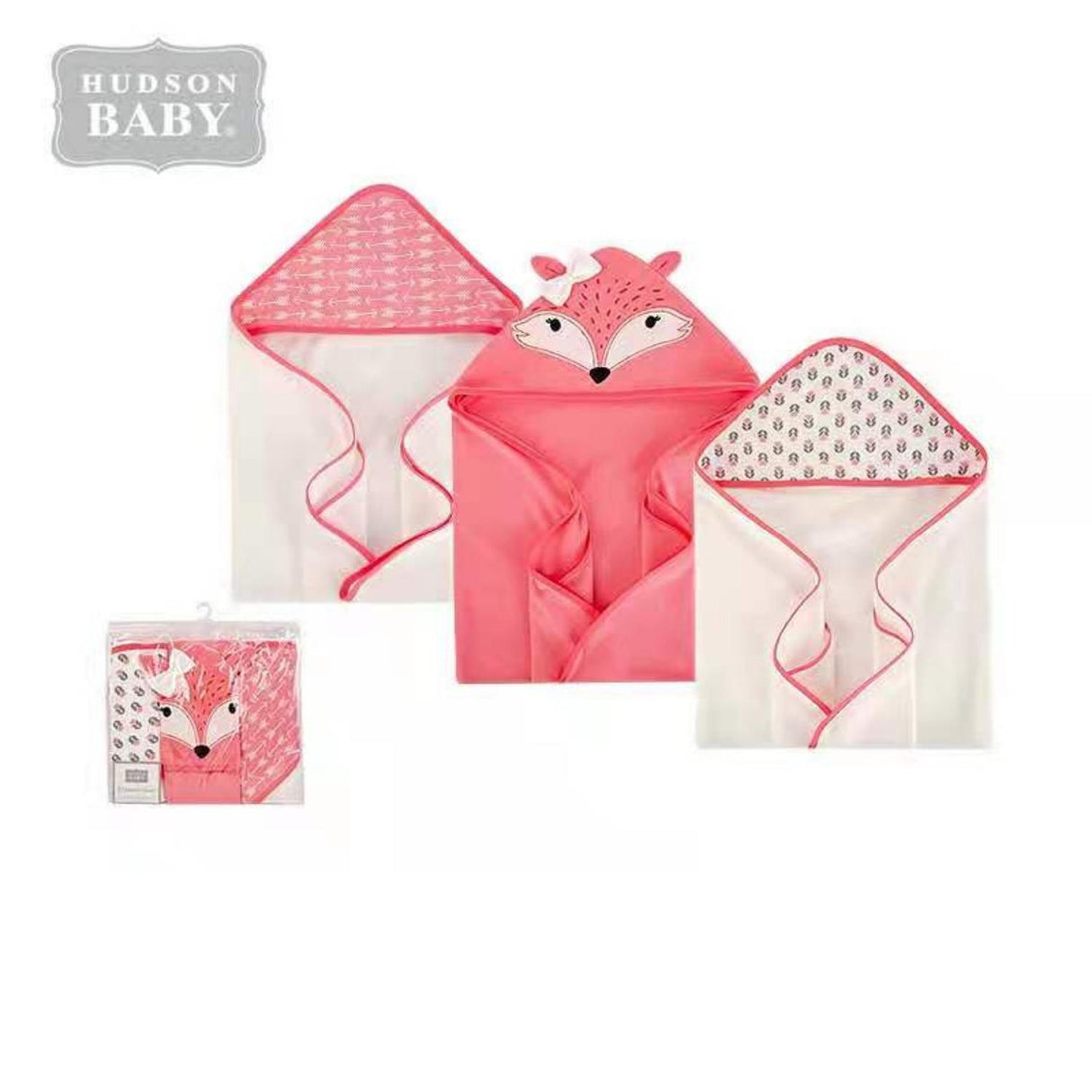 Hudson Baby Comfy Pack Of 3 Hooded Towel