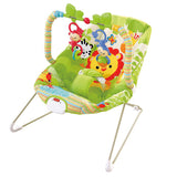 Baby Moo Jungle Friends Soothing Vibrations Bouncer Rocker With Musical Hanging Toys Green