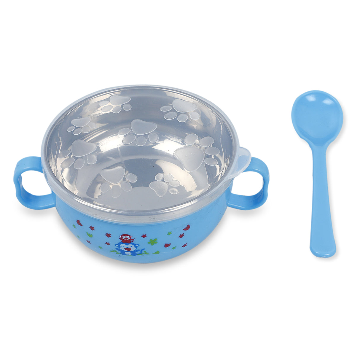 Lightweight Steel Feeding Bowl with Lid And Spoon Tiffin Set