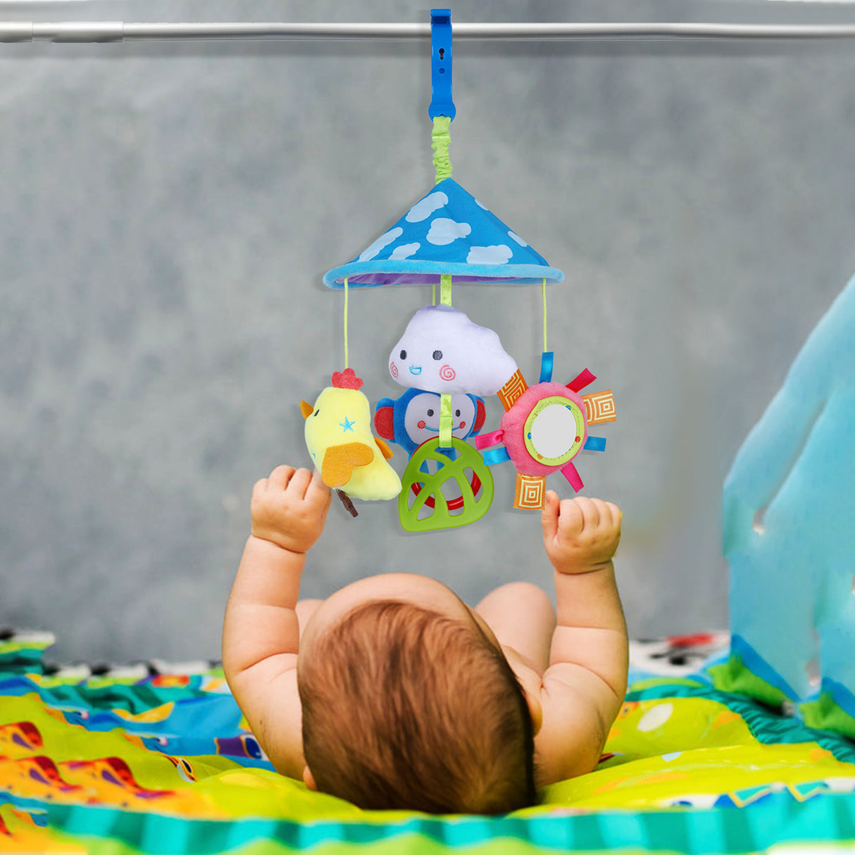 Baby Moo Hanging Rattle Toy Rotating Cot Mobile