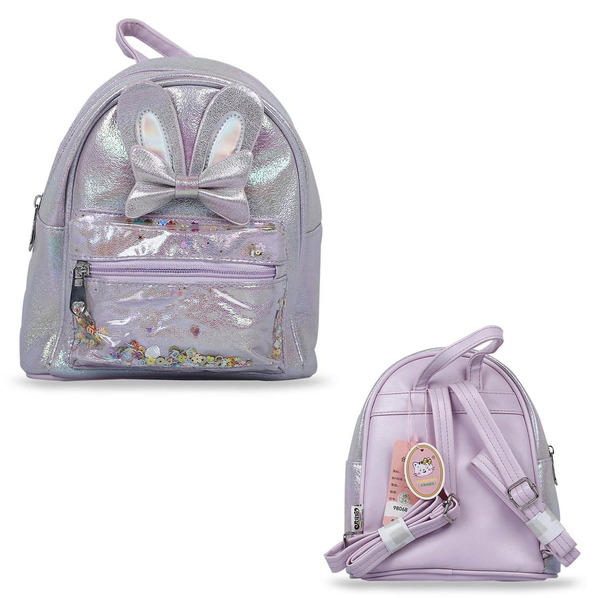 Premium Gittery Bow Girls Backpack Bag