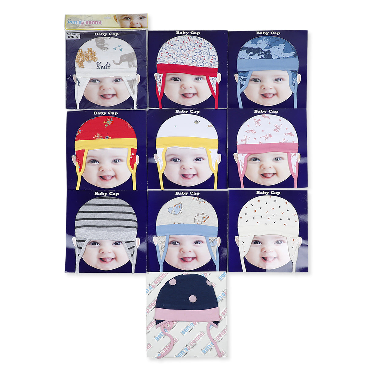 Soft and Warm Ear Flap Tying Baby Cotton Cap