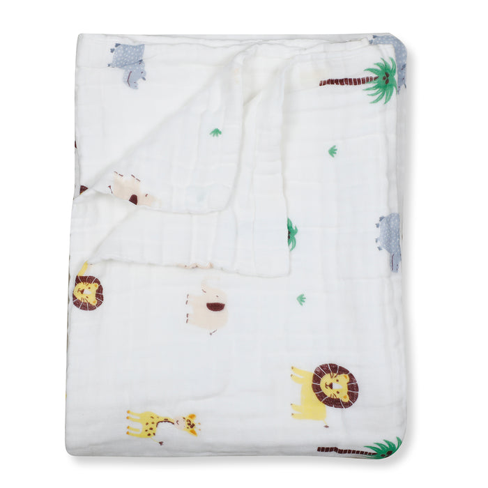 Cozy Animal Print Muslin Blanket