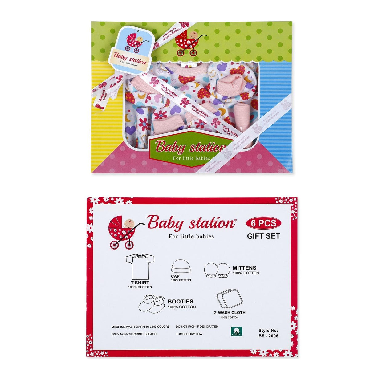 Baby Station Soft Cotton 6 Pcs Baby Gift Set