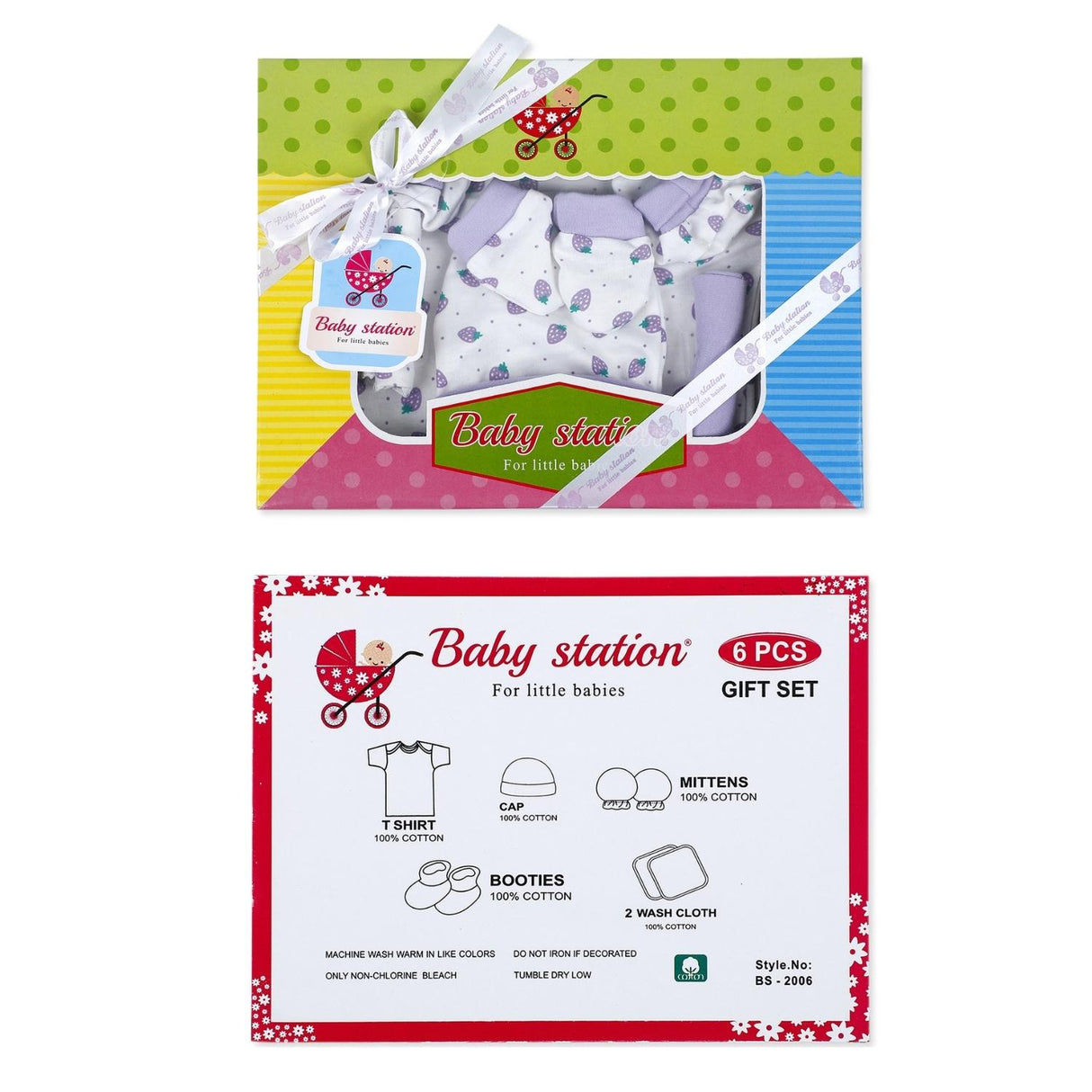 Baby Station Soft Cotton 6 Pcs Baby Gift Set