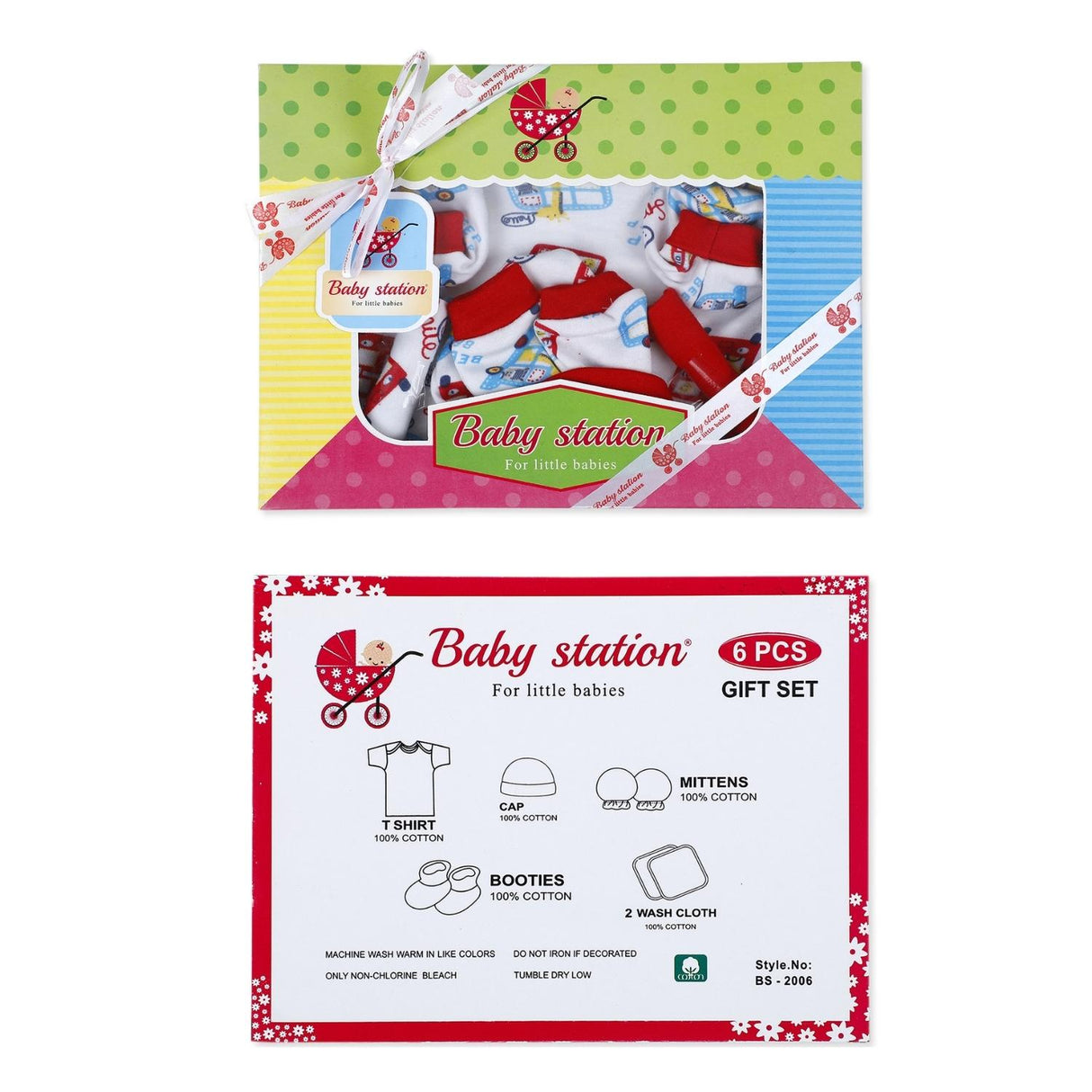 Baby Station Soft Cotton 6 Pcs Baby Gift Set