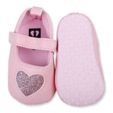 Shiny Heart Girls Adorable Anti-Skid Ballerina Booties