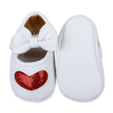 Shiny Heart Girls Adorable Anti-Skid Ballerina Booties