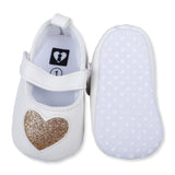 Shiny Heart Girls Adorable Anti-Skid Ballerina Booties