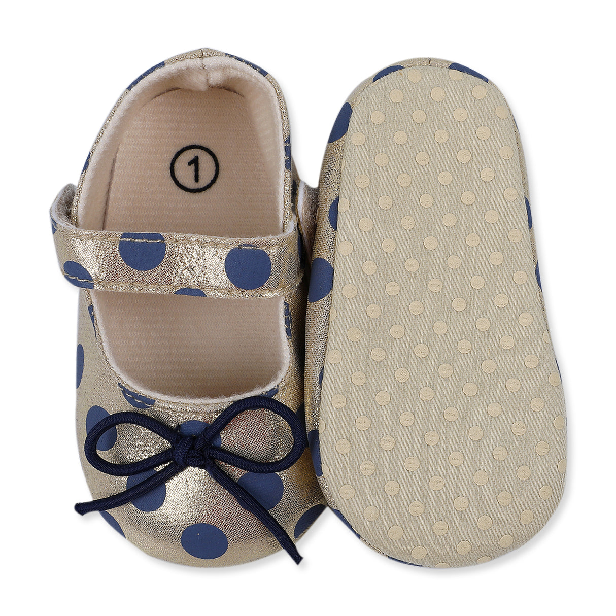 Premium Polka Dot Girls Anti-Skid Ballerina Booties