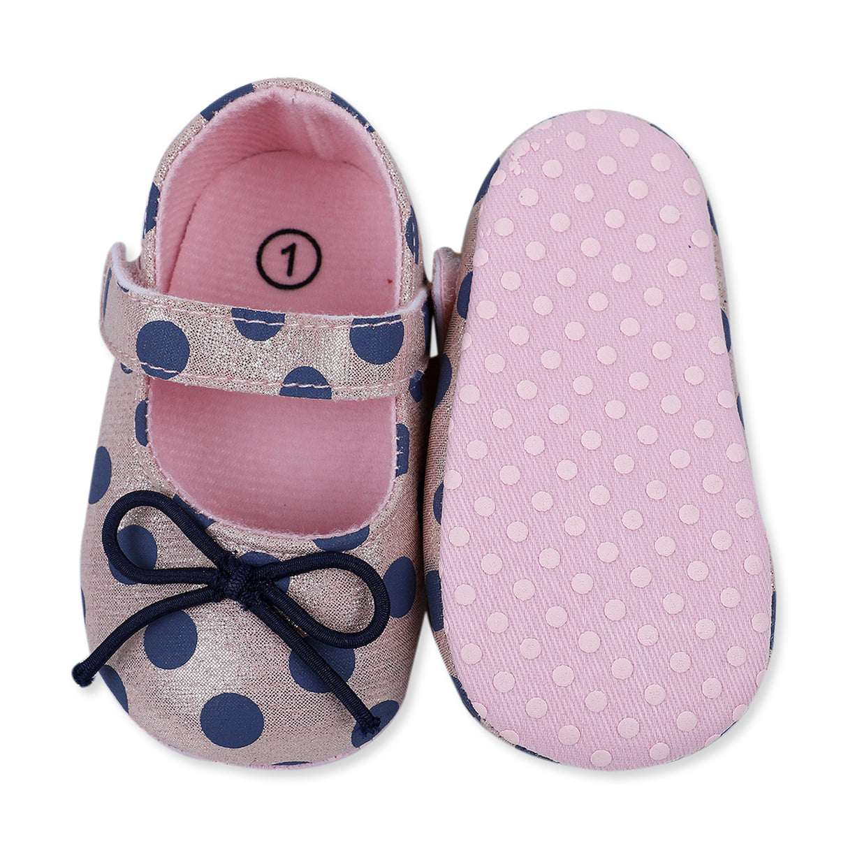 Premium Polka Dot Girls Anti-Skid Ballerina Booties