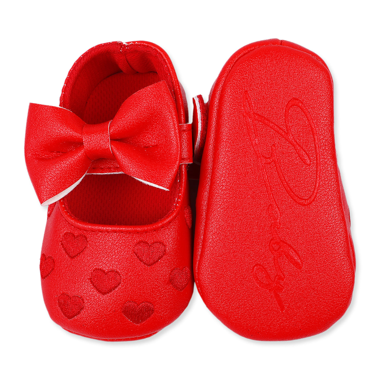 Shiny Heart Girls Anti-Skid Ballerina Booties