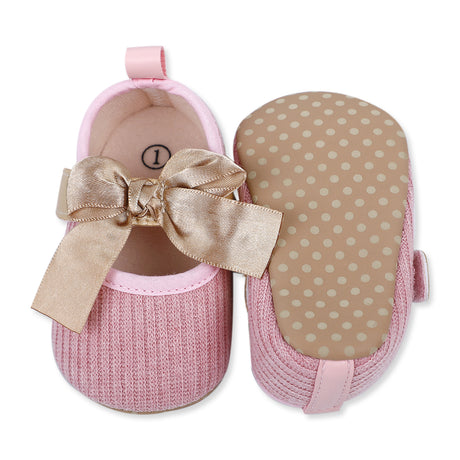 Precious Silky Bow Girls Anti-Skid Ballerina Booties