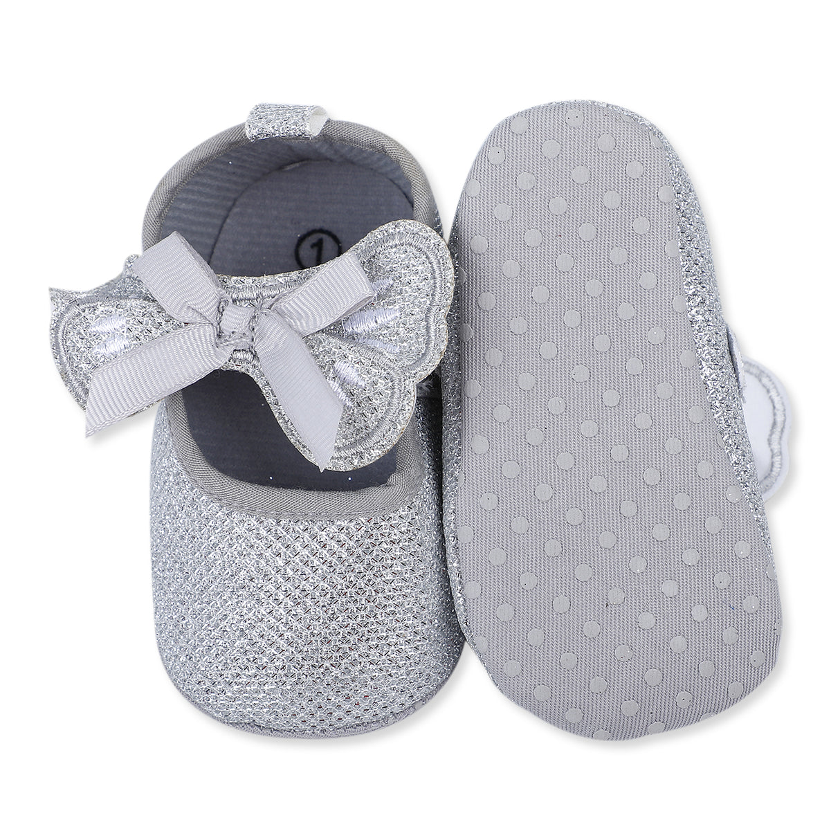 Shiny Bow Girls Premium Anti-Skid Ballerina Booties